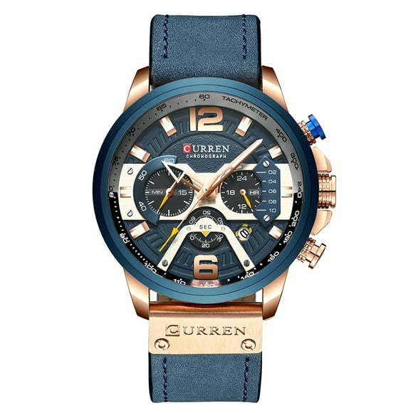 CURREN 8329 Montre Quartz Homme Affaires Simple Sport Montre-Bracelet Trois sous-Composants Calendrier Seconde Minute Affichage 24 Heures 3ATM Étanche Mode Décontractée Homme Watches Relogio Masculino