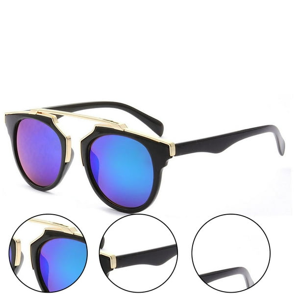 Epic Eyewear Modern Bicolor Flat Brow Bar Fashion Aviator Sunglasses
