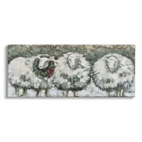 Stupell Seasonal Winter Sheep Farmhouse Snow Animals & Insects Painting Gallery Wrapped Canvas Print Wall Art