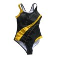 thumbnail image 5 of Fartey One Piece Swimsuit for Women 2025 Control Slimming Swimsuits Color Block Print Athletic Bathing Suits Fashion Full Coverage Swimwear on Clearance Yellow S-2XL, 5 of 5