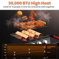 thumbnail image 6 of 3-Burner Portable Grill with Foldable Legs, 30,000BTU Gas Grill , 415 SQ.IN Detachable Propane Grills, Non-Stick Porcelain Grate, Outdoor Bbq Grill for Camping, Tailgating, Backyard Cooking, 6 of 10
