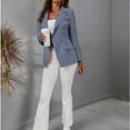thumbnail image 4 of SWSMCLT Women's Fashion Crop Thin Casual Business Long Sleeve Blazer Soft Top Fall Fitted Winter Casual Blazer Jacket Grey Medium, 4 of 4