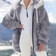 thumbnail image 2 of Gibobby Chamarra Sherpa para mujer, Abrigos de Invierno para Mujer, Chaquetas largas con Capucha de Forro Polar difuso con Bolsillos(Gris,CH), 2 of 5