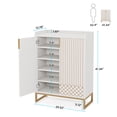thumbnail image 5 of Tribesigns 5-Tier Shoe Cabinet, 25 Pairs Shoe Storage Cabinet with Doors for Bedroom Living Room, White, 5 of 5
