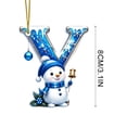 thumbnail image 2 of Clearance Cute Snowman Letter Y Personalized Christmas Ornaments, Christmas Tree Decorations, 2D Christmas Tree Pendants for Xmas Tree Decor, 2 of 7