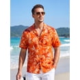 thumbnail image 5 of Men's Hawaiian Beach Short Sleeve Summer Button Up Shirt Tropical Casual Button Down Shirt, 5 of 10