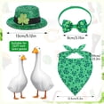 thumbnail image 2 of Porch Goose St. Patrick’s Day Outfits, Green Goose Outfits with Hat Bow Tie and Bandana, Clover Cement Goose Clothes Outfits for 23" Yard Garden Goose Statue Decoration, 2 of 6