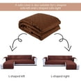 thumbnail image 4 of L Shape Sofa Slipcover Reversible Sectional Couch Cover Chaise Lounge Cover Furniture Protector Cover,Large Size,Brown, 4 of 10
