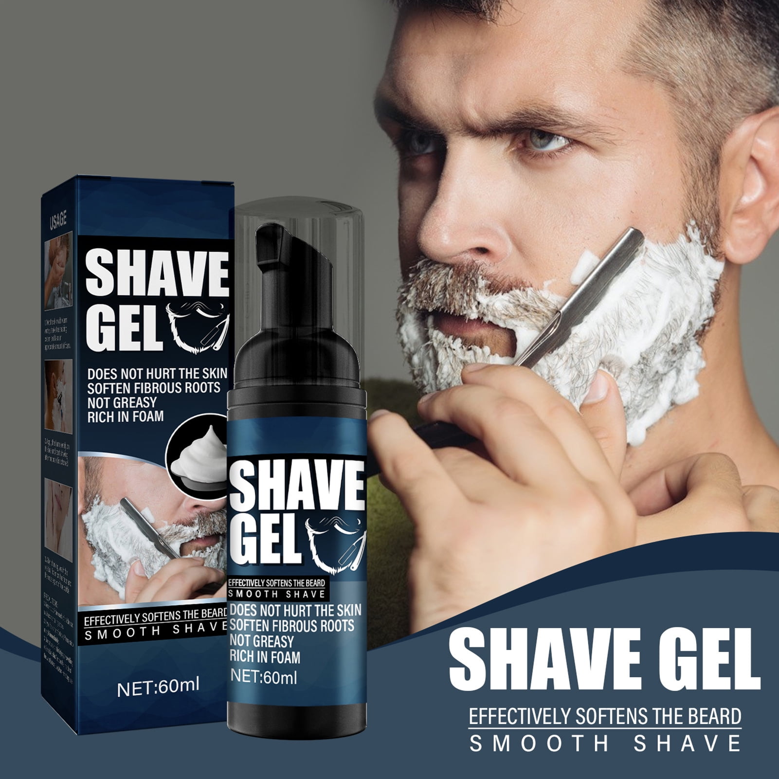 suidie 60ml Foam Shaving Cream Rich in Foam Soften Beard Shave Cleaner Men Shaving Soap Beard Remover Shaving Supplies suidie 60ml Foam Shaving Cream Rich in Foam Soften Beard Shave Cleaner Men Shaving Soap Beard Remover Shaving Supplies