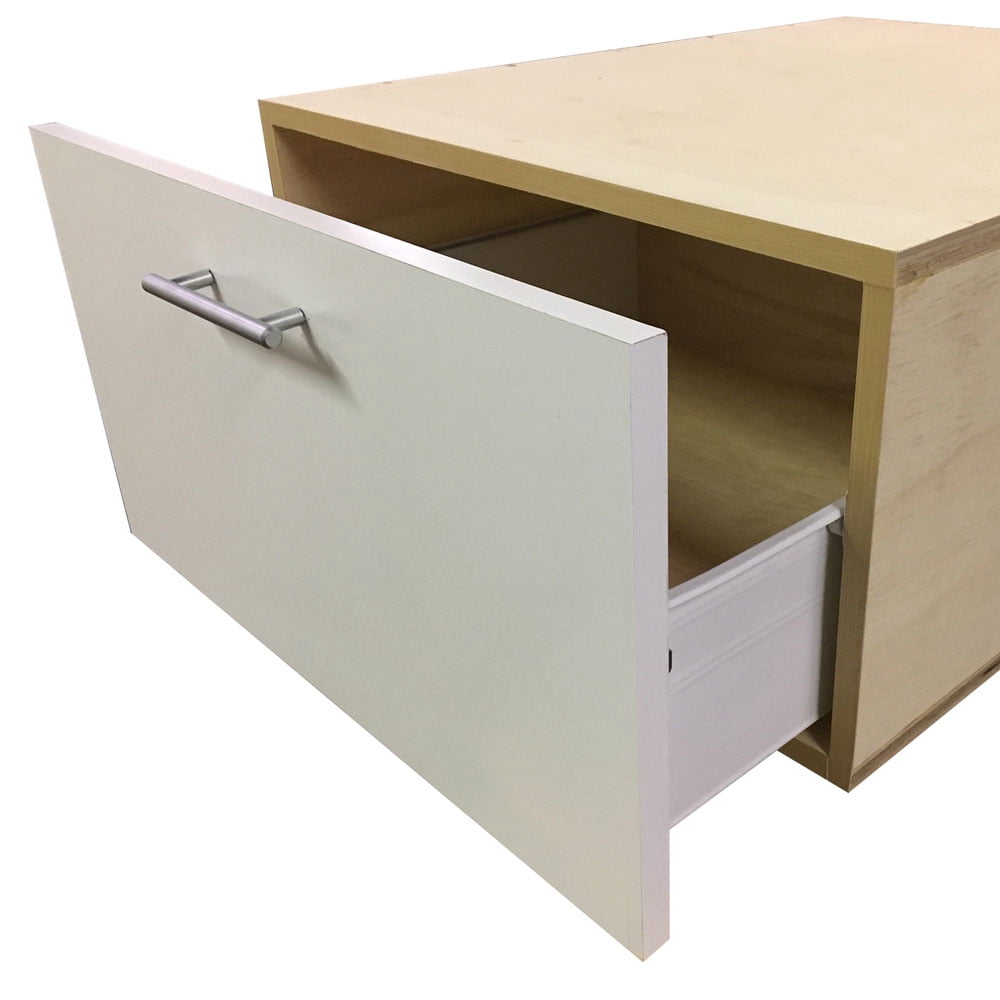 13" Hight Plywood Laundry Pedestal With Drawer Box, Cover Front Made of white - Custom Made - 24W x 30L