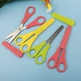 thumbnail image 5 of 4 Pcs Children Safety Scissors, Kids Scissors Colorful Serrated Scissors Blunt tip with Scale, 5 of 5