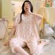 thumbnail image 1 of Pijama de seda de algodón de manga corta de verano para mujer, estilo occidental, fino, con aire acondicionado, ropa de casa, traje de seda de algodón para estudiantes dulces para niñas, 1 of 6