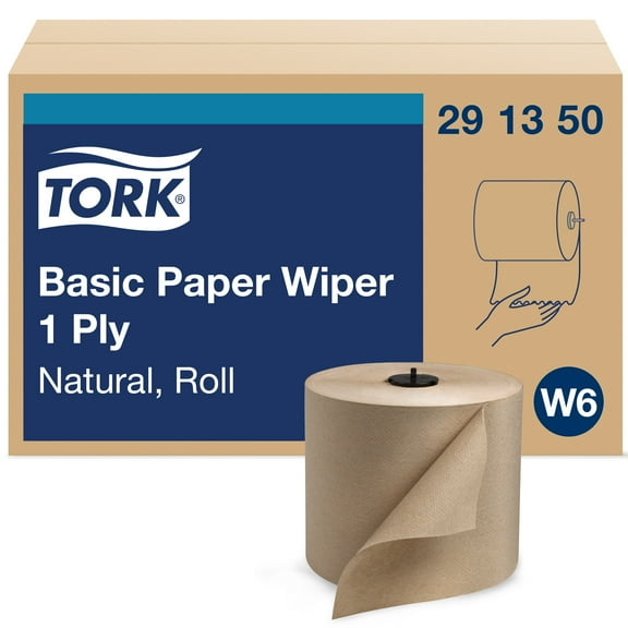 Tork Basic Paper Wiper Natural W6, Roll Towel, 4 x 1452 Sheets, 291350