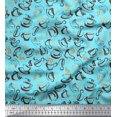 thumbnail image 1 of Soimoi Blue Moss Georgette Fabric Plate & Teacup Beverages Printed Craft Fabric by the Yard 42 Inch Wide, 1 of 3