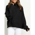 thumbnail image 3 of Maskion Women's 2023 Turtleneck Batwing Sleeve Loose Oversized Chunky Knitted Pullover Sweater Jumper Tops,M Black, 3 of 4