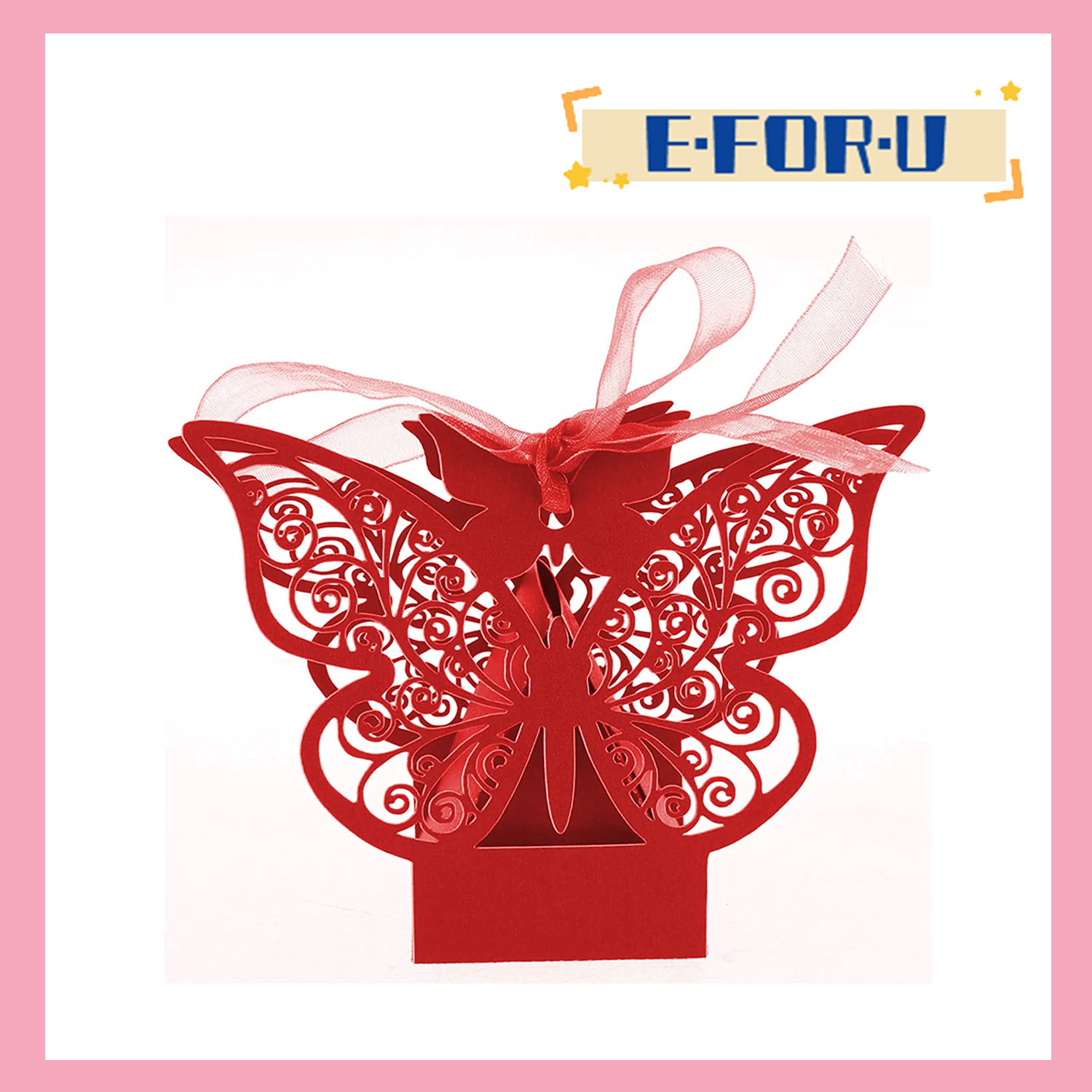 50 Pieces Butterfly Laser Cut Favor Boxes