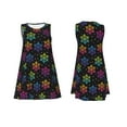 thumbnail image 7 of Lsque Rainbow Snowflake Pattern Summer Dresses for Women – Sleeveless T-Shirt Swing Sundress, Perfect for the Beach and Casual Days, 7 of 7