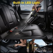 AVAPOW Car Vacuum Cordless, 2-in-1 Handheld Vacuum & Air Duster with LED Light and Multi-Nozzles, Powerful Suction Portable Mini Vacuum Cleaner for Car, Home, Office, Keyboard, Pet