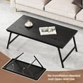 thumbnail image 4 of Flycity No Assembly Folding Coffee Table, Leg Latches Portable Sturdy Floor Table Desk for Sitting on The Floor, Low Coffee Table for Living Room, Home, Office, Black, 41.34"x21.65"x15.75", 4 of 9
