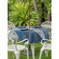 thumbnail image 3 of Outdoor Tablecloth with Umbrella Hole for Patio/Picnic/Party/Camping, Blue Coastal Waterproof Table Cloth Round Cover Washable, Summer Ocean Beach Nautical Modern Starfish (Dia 54"), 3 of 9