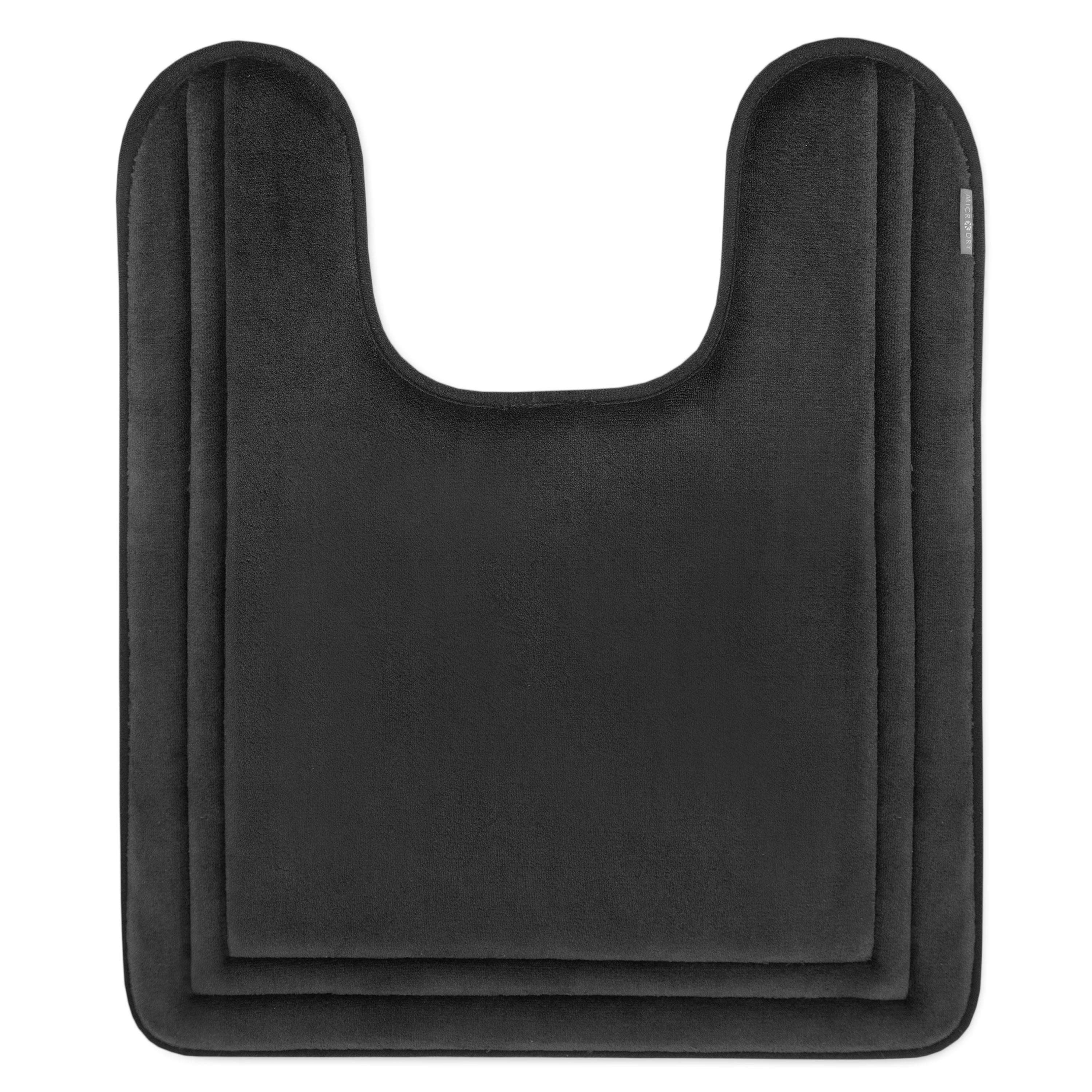 Microdry Solid Print Memory Foam Bath Mat, 21" x 24", Black