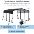 thumbnail image 5 of Sylviera 10x15ft Heavy-Duty Metal Carport, Outdoor Car Port Canopy with Reinforced Iron Frame, All-Weather Shelter for Cars, Trucks & Boats, Easy Assembly, 5 of 9