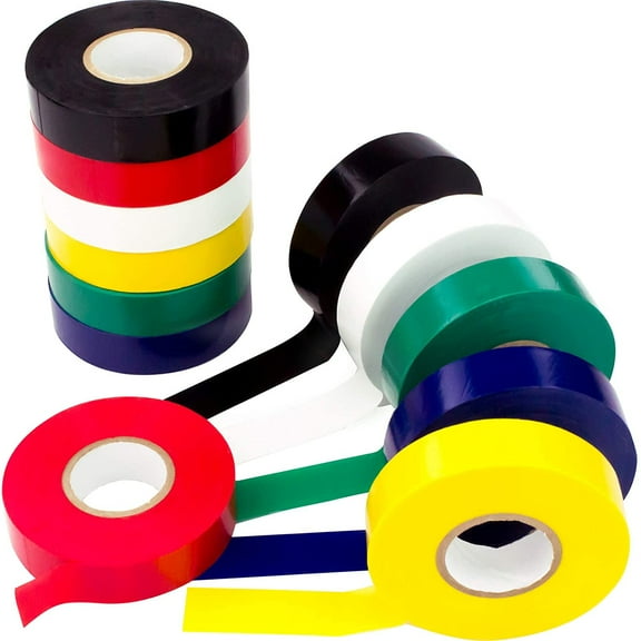 Nova Pro Supply 3/4" Multi-Color Electrical Tape, 12 Pack
