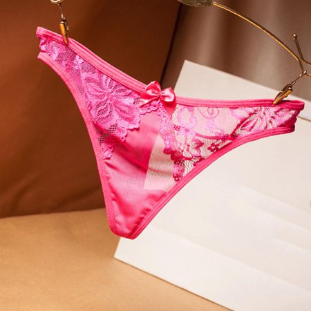 

Homadles Womens Underwear- Breathable Stretch See Through Slim Fit Sexy Low Waisted Thongs Hot Pink One Size