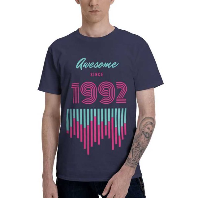 Camisetas geniales desde 1992 para hombre, camisetas gráficas, camisetas de algodón, camisetas de manga corta, camiseta de 29 años, regalo de cumpleaños número 29, merchandising