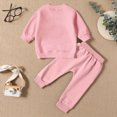 thumbnail image 4 of NOLDARES Baby Boy Toddler Fall Clothes Print Long Sleeve Pullover Tops + Pant Sets Toddler Winter Outfits 2-Piece Clothing Set(Pink,6-12 M), 4 of 8
