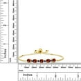 thumbnail image 2 of Gem Stone King 5.20 Ct Red Garnet Blue Created Sapphire 18K Yellow Gold Plated Silver Tennis Bracelet for Women, 2 of 3