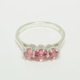 thumbnail image 2 of LBG 925 Sterling Silver ring with Natural Pink Tourmaline Womens Anniversary Ring - Size 11.25, 2 of 6