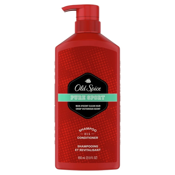 Old Spice Men's 2 in 1 Shampoo and Conditioner, Pure Sport, All Hair