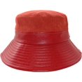 thumbnail image 2 of CoCopeaunts Bucket Hats for Women Pu Splicing Leather Bucket Hat Outdoor UV Protection Foldable Hiking Lady Fashion Fisherman Hat, 2 of 8