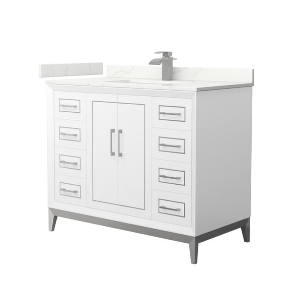 Wyndham Collection Wch515142s-Qtz-Unsmxx Marlena 42" Free Standing Single Basin Vanity Set