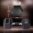 thumbnail image 3 of PRISP Rubber Encased Hex Dumbbell - Cast Iron Hand Weight for Home Gym, Exercise and Fitness with Rubber Grip; Sold Individually, 3 of 8