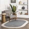 thumbnail image 5 of nuLOOM Indoor/Outdoor Braided Solid Border Delaine Area Rug, 2' 6" x 8', Oval, Delaine Grey, 5 of 6