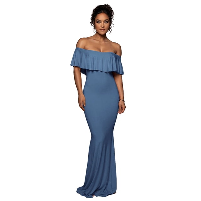 Txlixc Vestido de noche de hombro desnudo para mujeres Txlixc moda