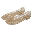 thumbnail image 5 of HOWPAY Womens Sandals on Hollow out Closed Toe Non- Transparent Jelly Shoes Casual Comfortable Summer Beach Ballet Flats Gold 39, 5 of 7