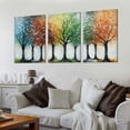 thumbnail image 2 of Colorful Abstract Trees Triptych Unframed Canvas Painting 12x16 Inches - Living Room Bedroom Wall Art Decor - Modern Unframed Style Print Painting (No Frame), 2 of 6