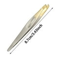 thumbnail image 3 of Pinzas para cejas de acero inoxidable con punta inclinada y mango semibañado en oro para dar forma precisa a las cejas y eliminar el vello facial, 3 of 8