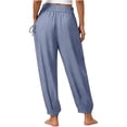 thumbnail image 5 of Edvintorg Cotton Pants for Women Casual Loose Fit Elastic Waisted Cuffed Trousers with Pockets Summer Clothes Womens Blue XXL, 5 of 6