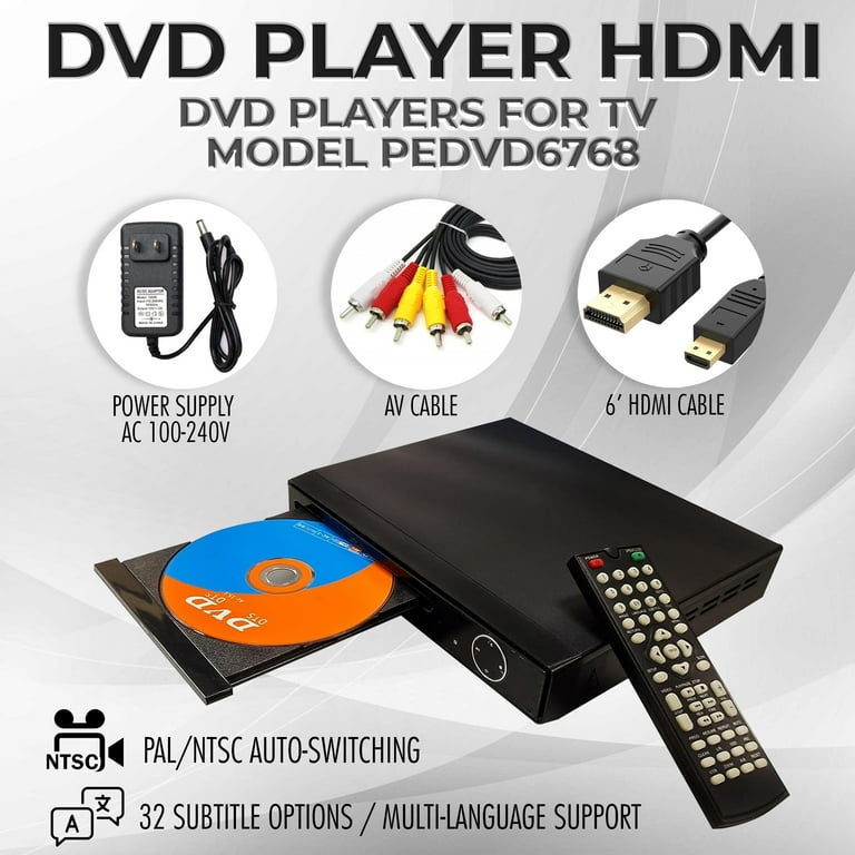 PROSCAN ELITE HDMI DVD Player with 6ft HDMI Cable, 1080p Up