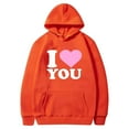 thumbnail image 1 of DPTALR Valentine's Day Couple Print Hooded Fleece Pocket Sweater Coat, 1 of 2
