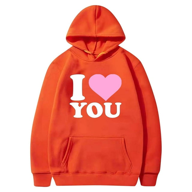 DPTALR Manteau Chandail à Capuche en Molleton à Poche à Imprimé pour Couple de la Saint-Valentin