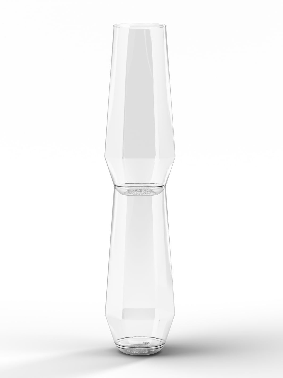 TOSSWARE POP 9oz Diamond Flute Set of 48, Recyclable, Unbreakable & Crystal Clear Plastic, 48 Count (Pack of 1), Champagne Glasses