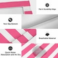 thumbnail image 6 of Pink Striped Outdoor Rug for Patio/Deck/Porch, Non-Slip Large Area Rug 5 x 7 Ft, Modern Simple Monochrome Geometric White Indoor Outdoor Rugs Washable Area Rugs, Reversible Camping Rug Carpet Runner, 6 of 8