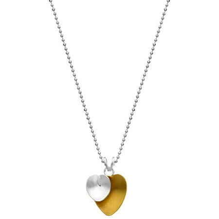 Abstract Heart Necklace - 5th & Main Sterling Silver and 14kt Gold-Plated Abstract Double Heart Pendant with Chain