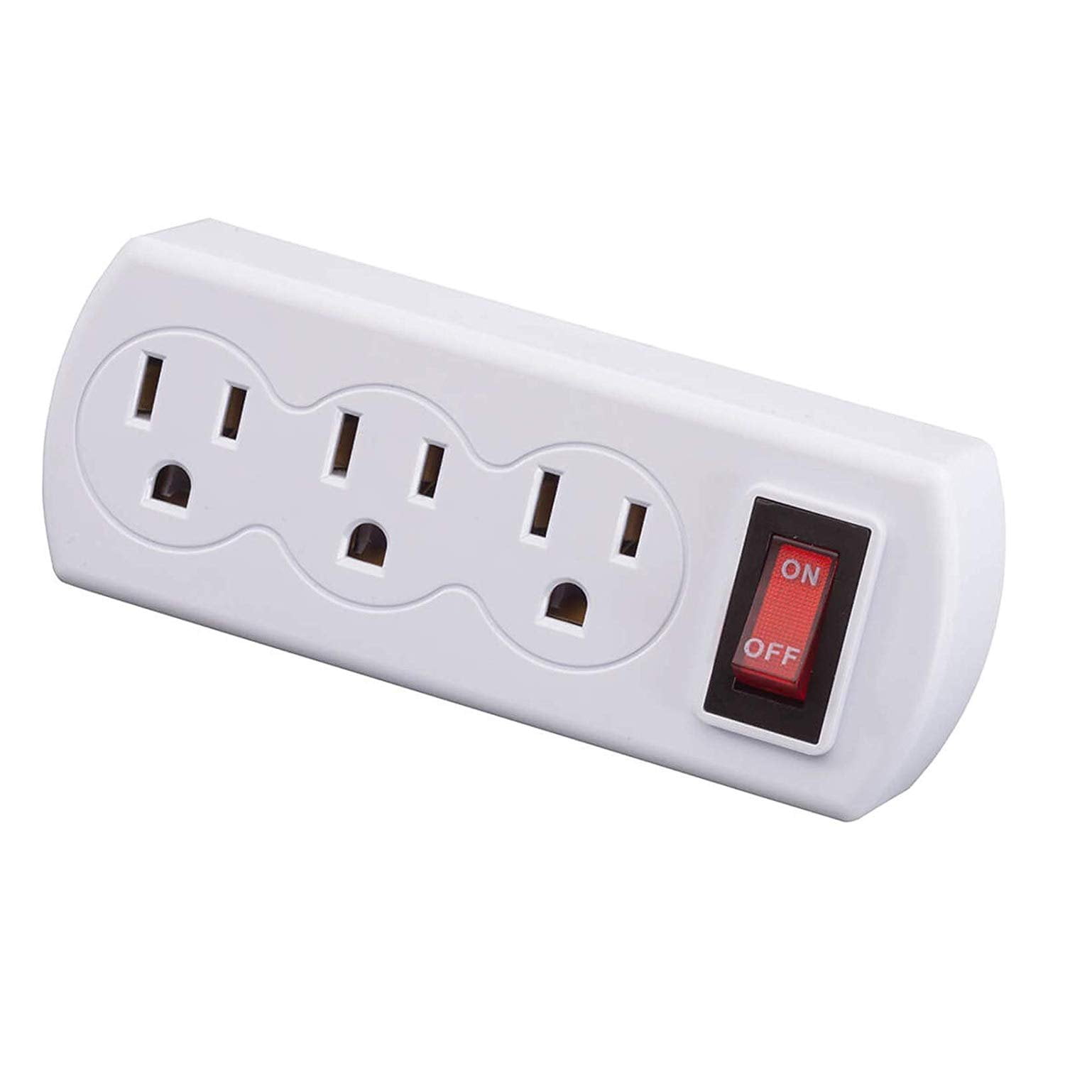 Wideskall 3 Prong Grounded 3 Outlets AC Power Wall Switch Tap Adapter ETL Certified Pack of 1 Walmart.com