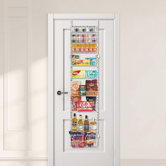 9-Shelf Over The Door Organizer Rack, Adjustable Pantry & Kitchen Storage Solution for Canned Food & Supplies